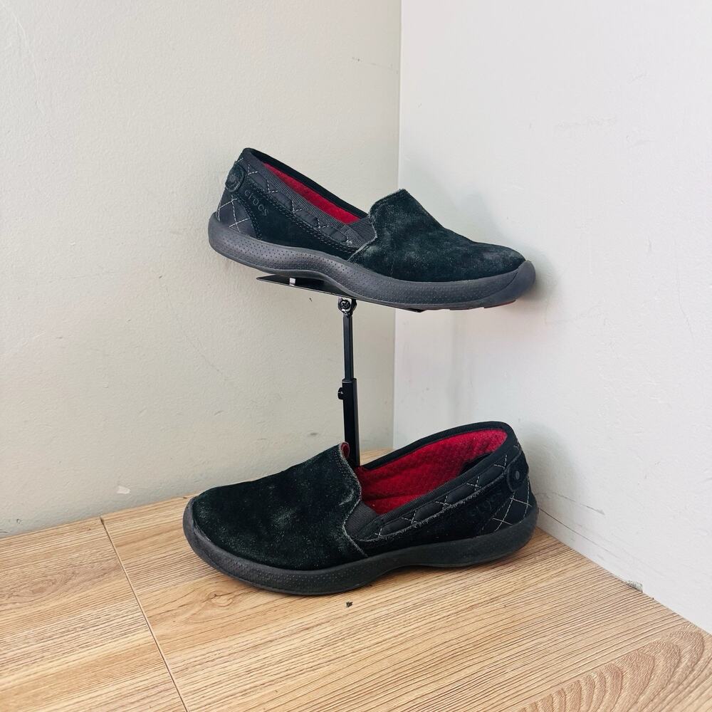 Crocs Women's AnyWeather Suede Loafers Black Size 7